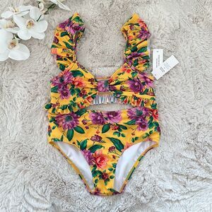 Janie and Jack Recycled Floral 2-Piece Swimsuit Size 16 Girls